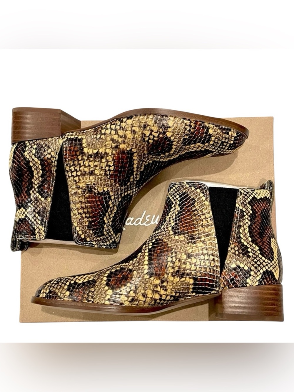 Madewell The Carina Boot in Snake Embossed Leather - NIB
